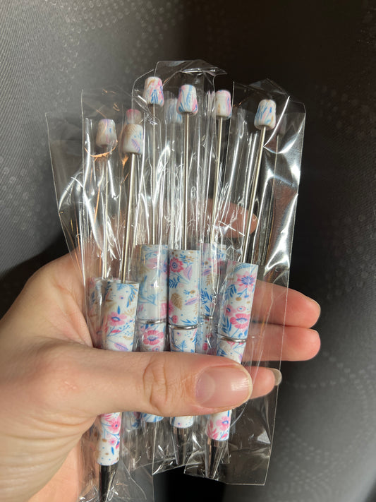 Blue/Pink Floral Pen