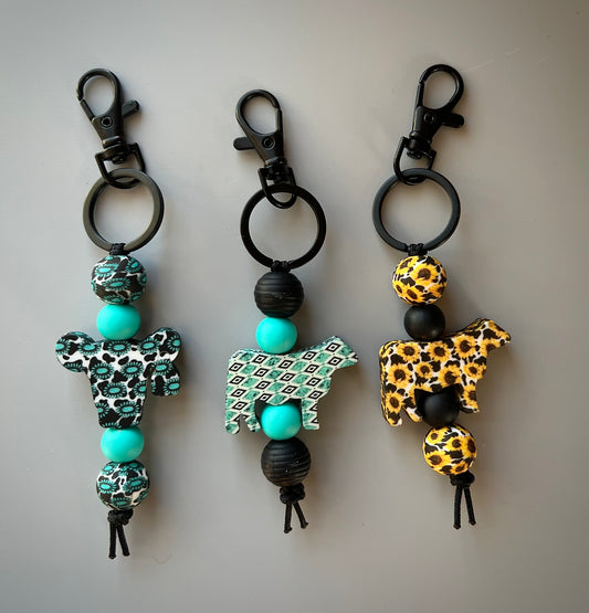 Printed Cow Keychains