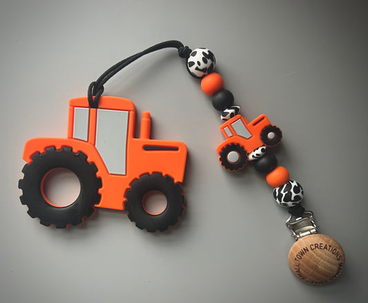 Orange Tractor Teether
