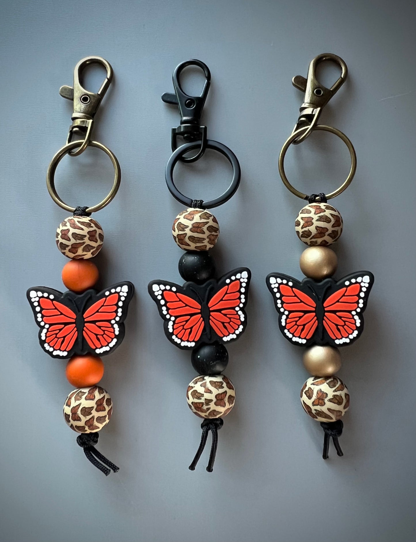 Orange Butterfly Straight Keychain