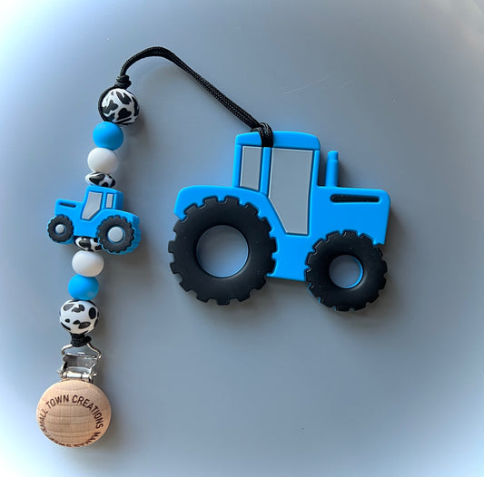 Blue Tractor Teether