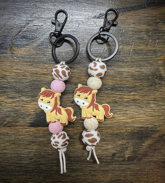 Brown Horse Straight Keychain