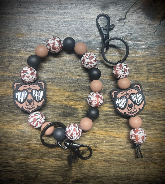 Mama Bear Keychain Set