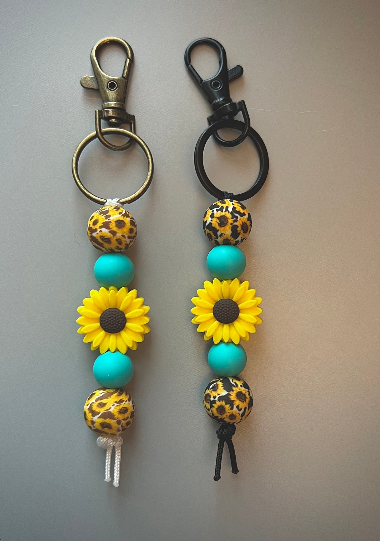 Sunflower Cow Print Straight Keychain