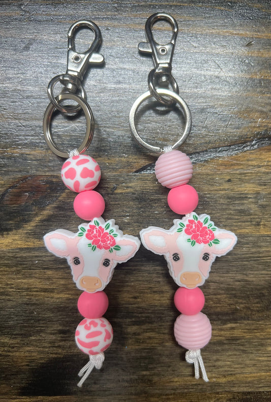 Baby Pink Cow Keychain