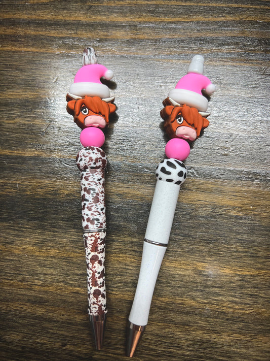 Pink Santa Hat Highland Pen