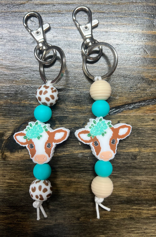 Baby Brown Cow Keychain