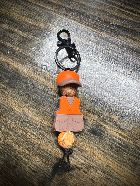 Orange Camo Hunting Keychain