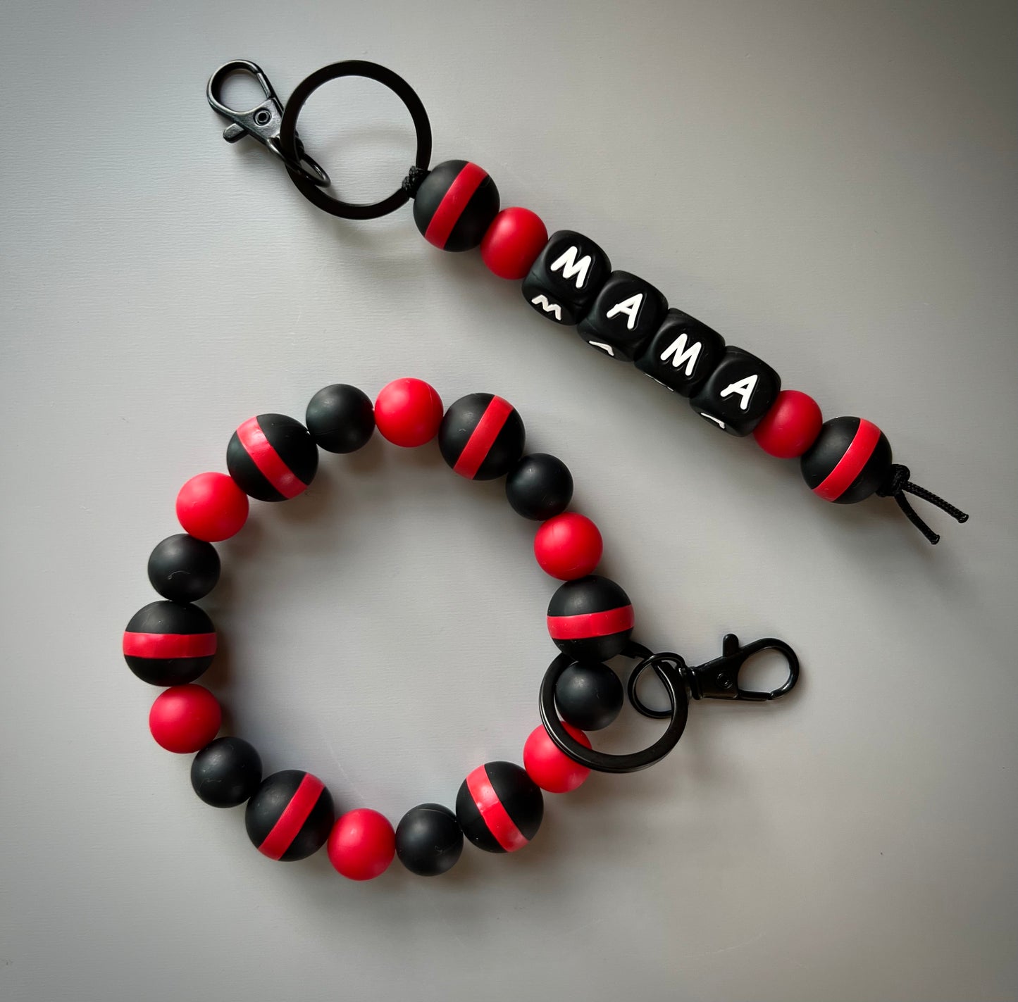 Red Line Mama Keychain Set