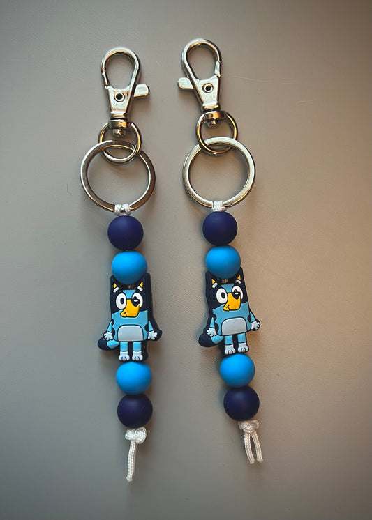 Blue Dog Straight Keychain