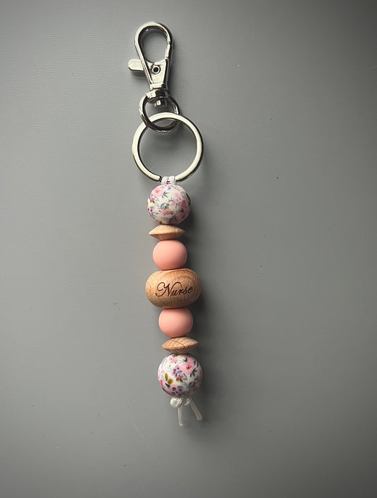 Nurse Floral Keychain