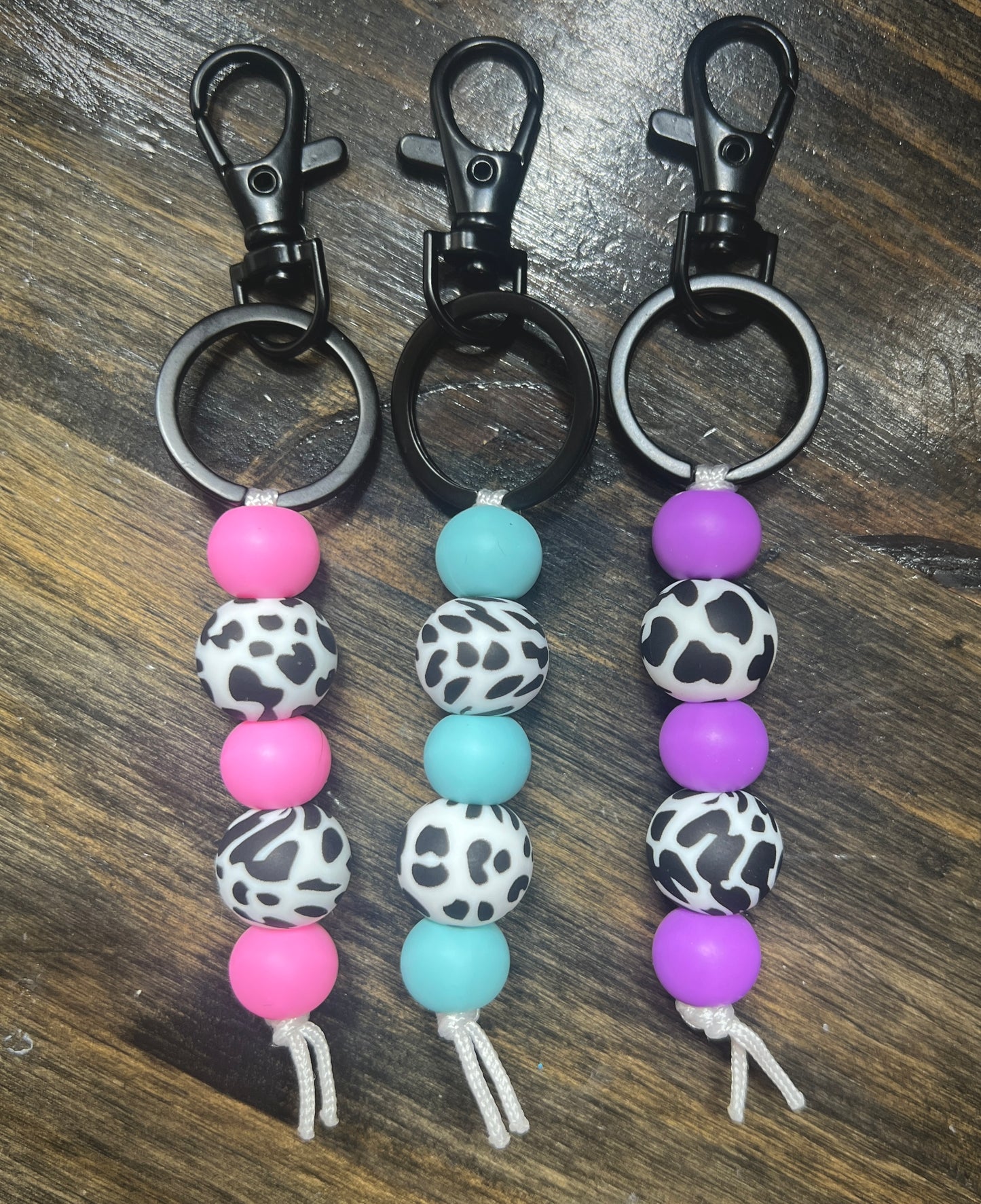 Cow Print Keychain Dangle