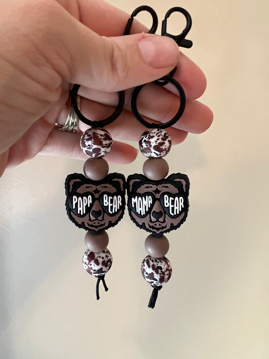 Mama and Papa Bear Keychains