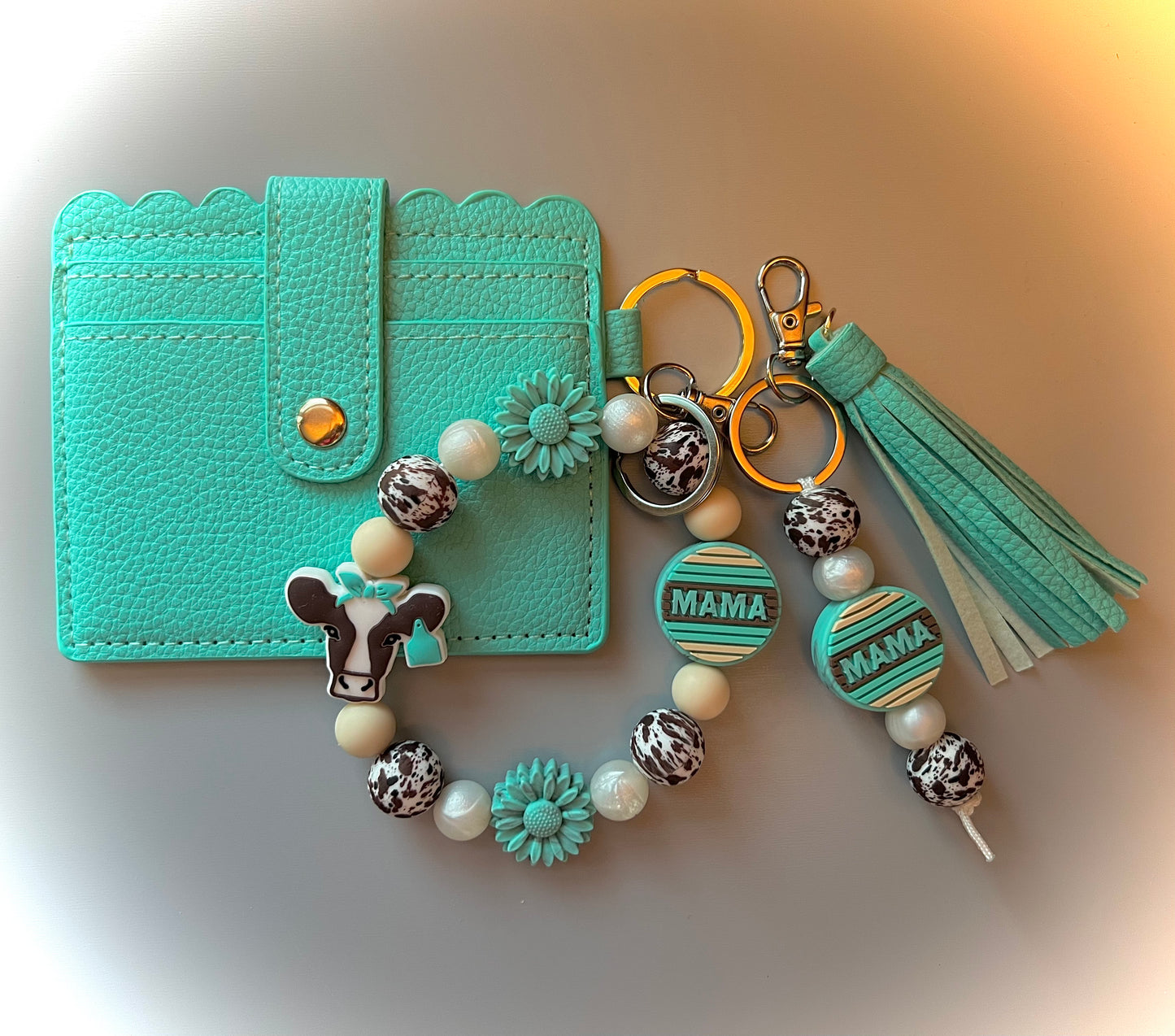 Turquoise Mama Cow Wallet Bundle