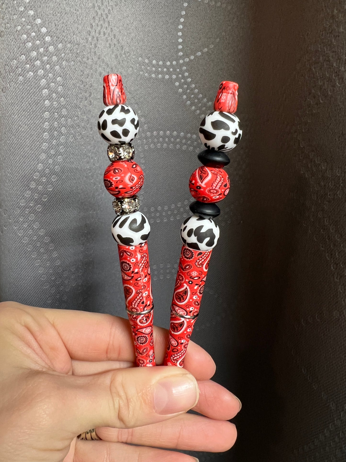 Red Bandanna Cow Print Pen