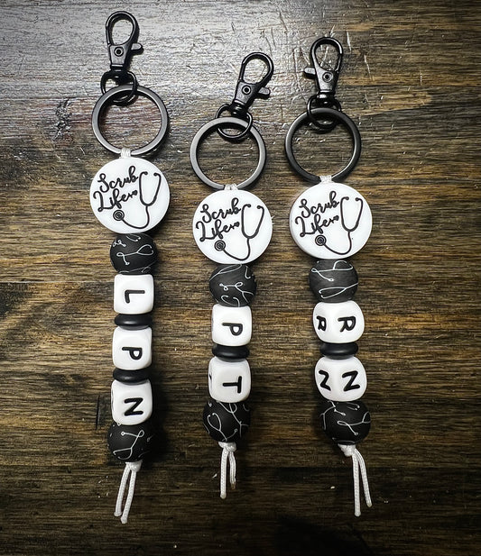 Scrub Life Name Keychains