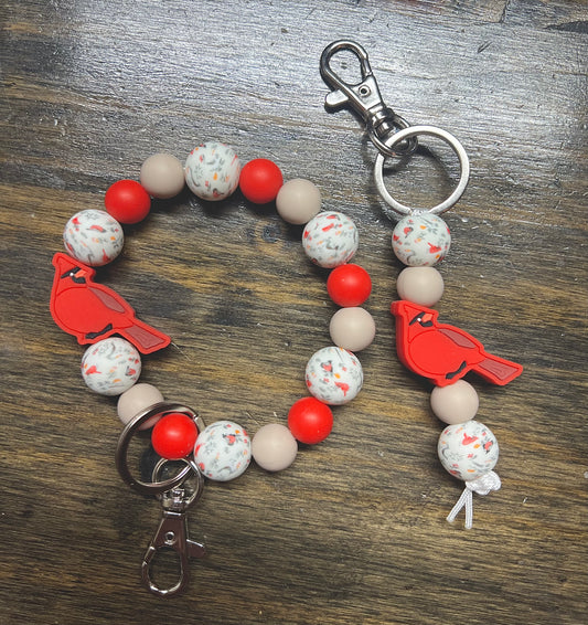 Red Cardinal Keychain Set