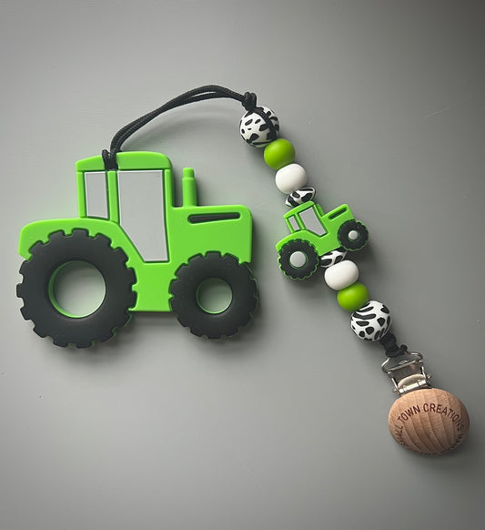 Green Tractor Teether