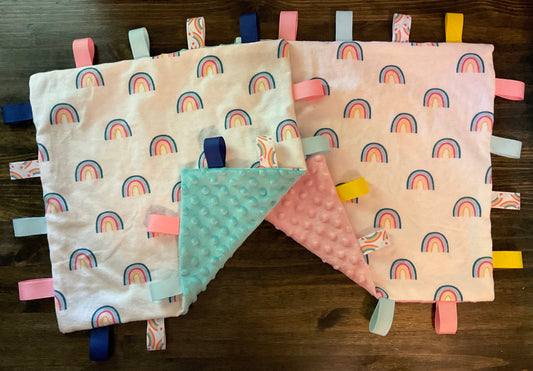 Modern Rainbow Taggie Blanket