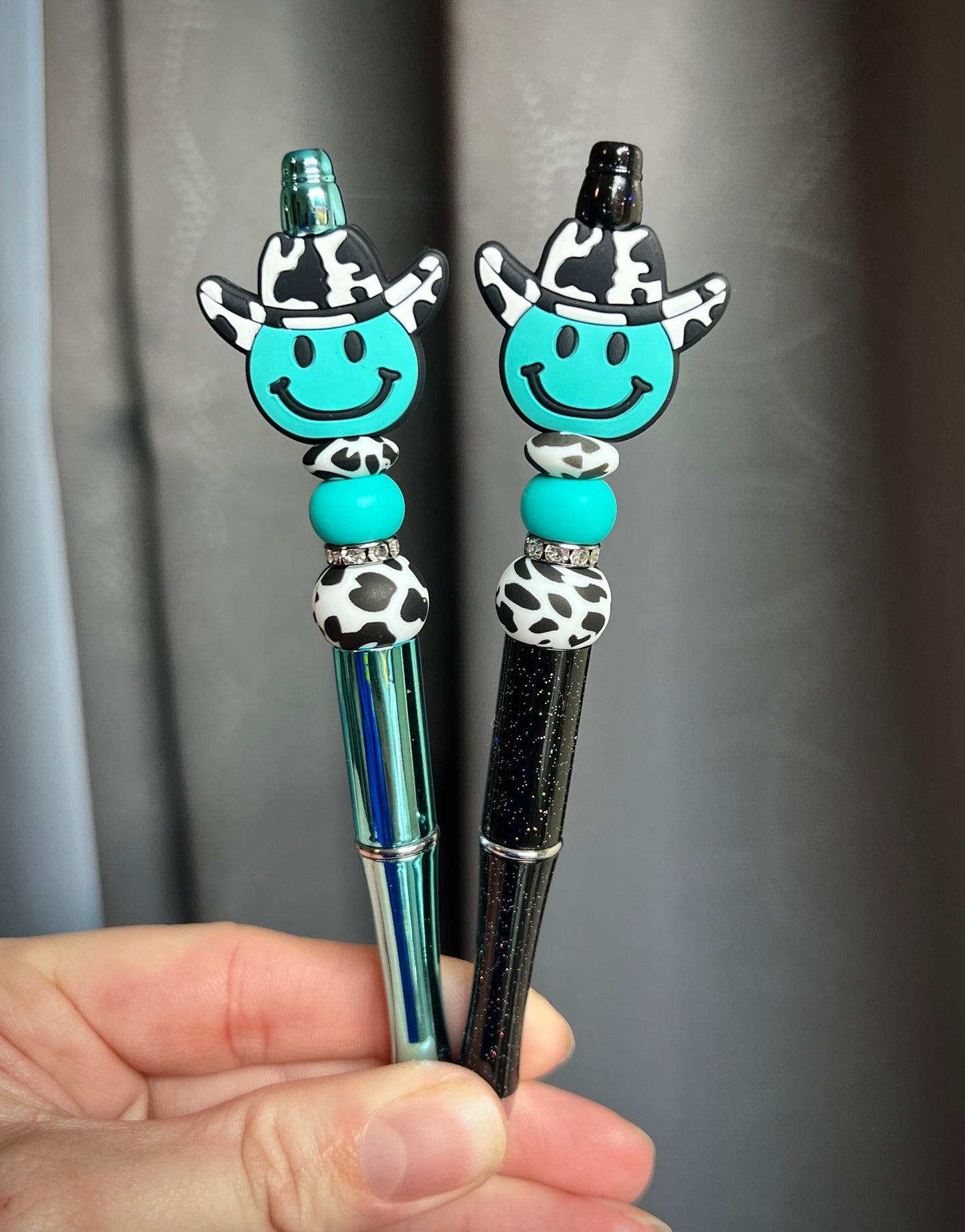 Yee-haw Turquoise Cow Print Pen