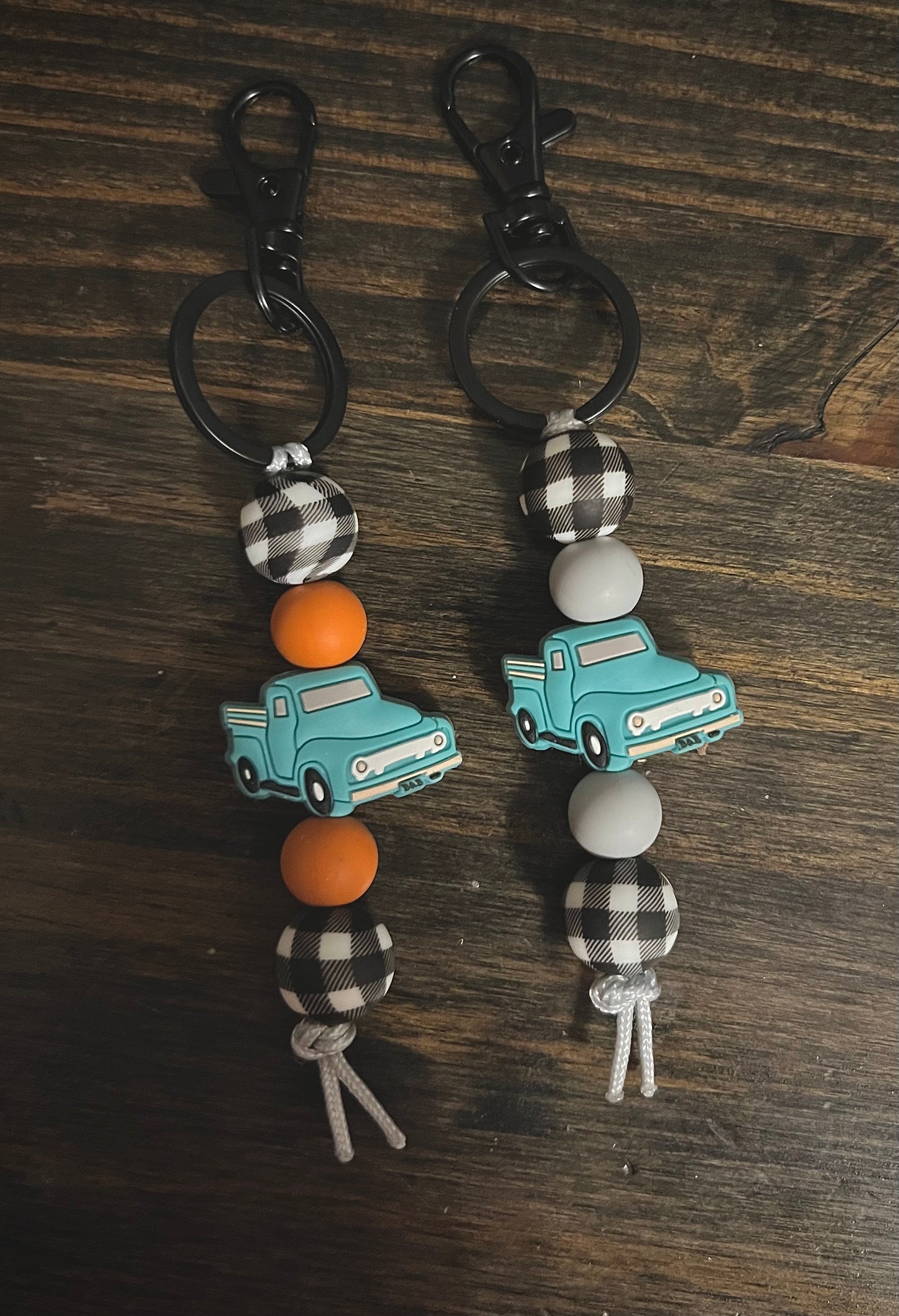 Turquoise Truck Straight Keychain