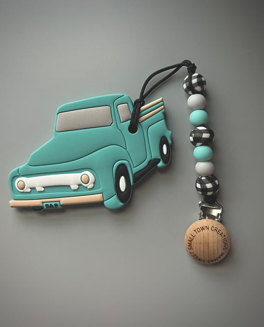 Turquoise Truck Teether