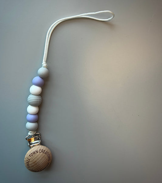 Lavender and Gray Pacifier Holder
