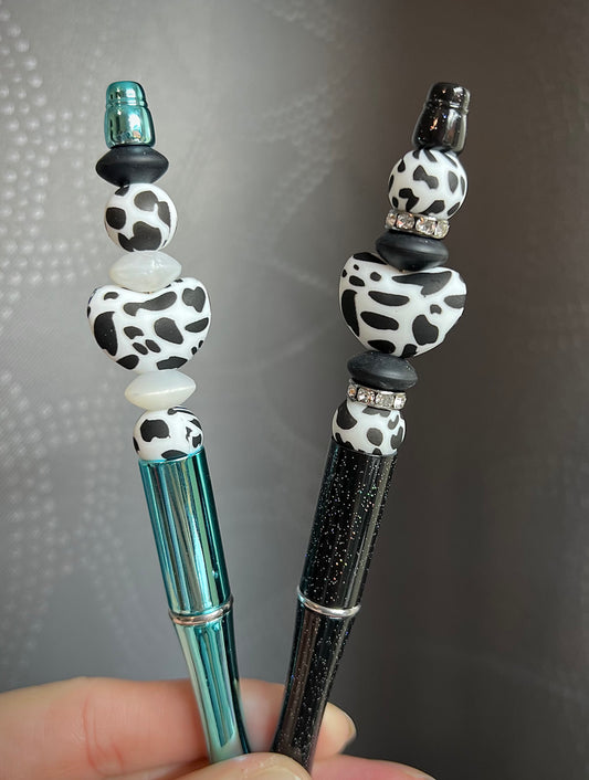 Cow Print Heart Pen