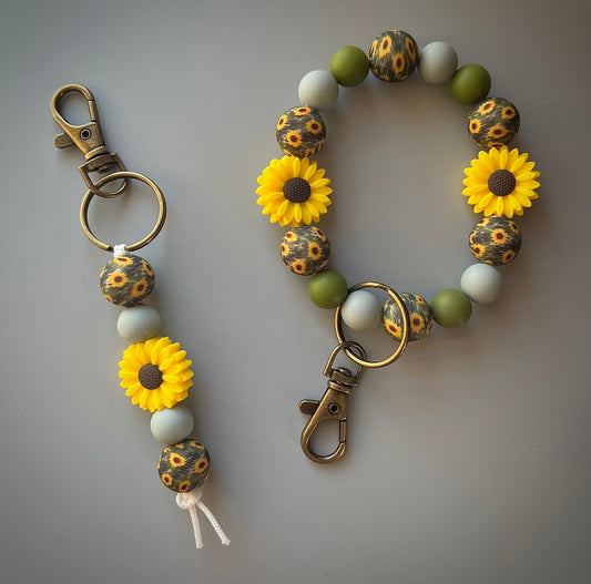 Sunflower Camo Keychain Set