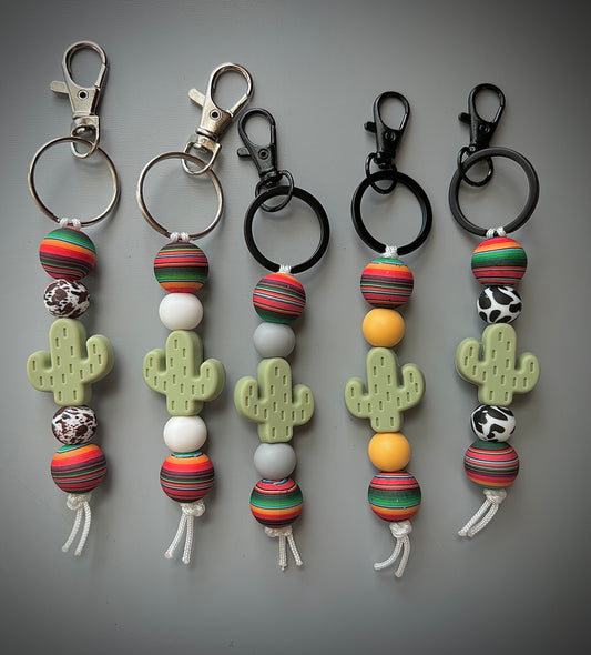 Serape Cactus Keychain