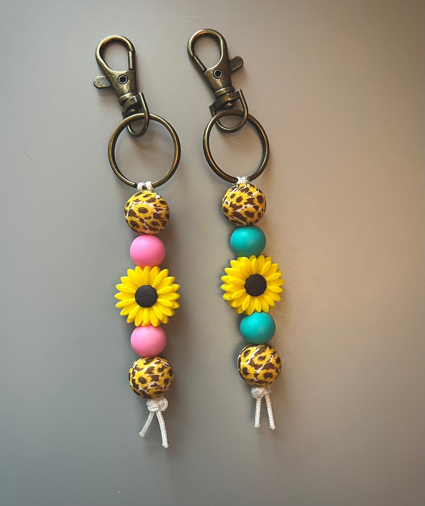 Brown Cow Sunflower Keychain