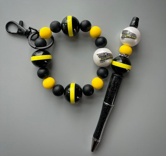 Yellow Line Dispatch Wristlet/Pen