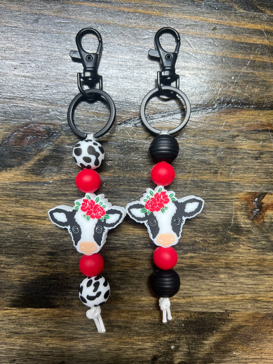 Baby Black Cow Keychain