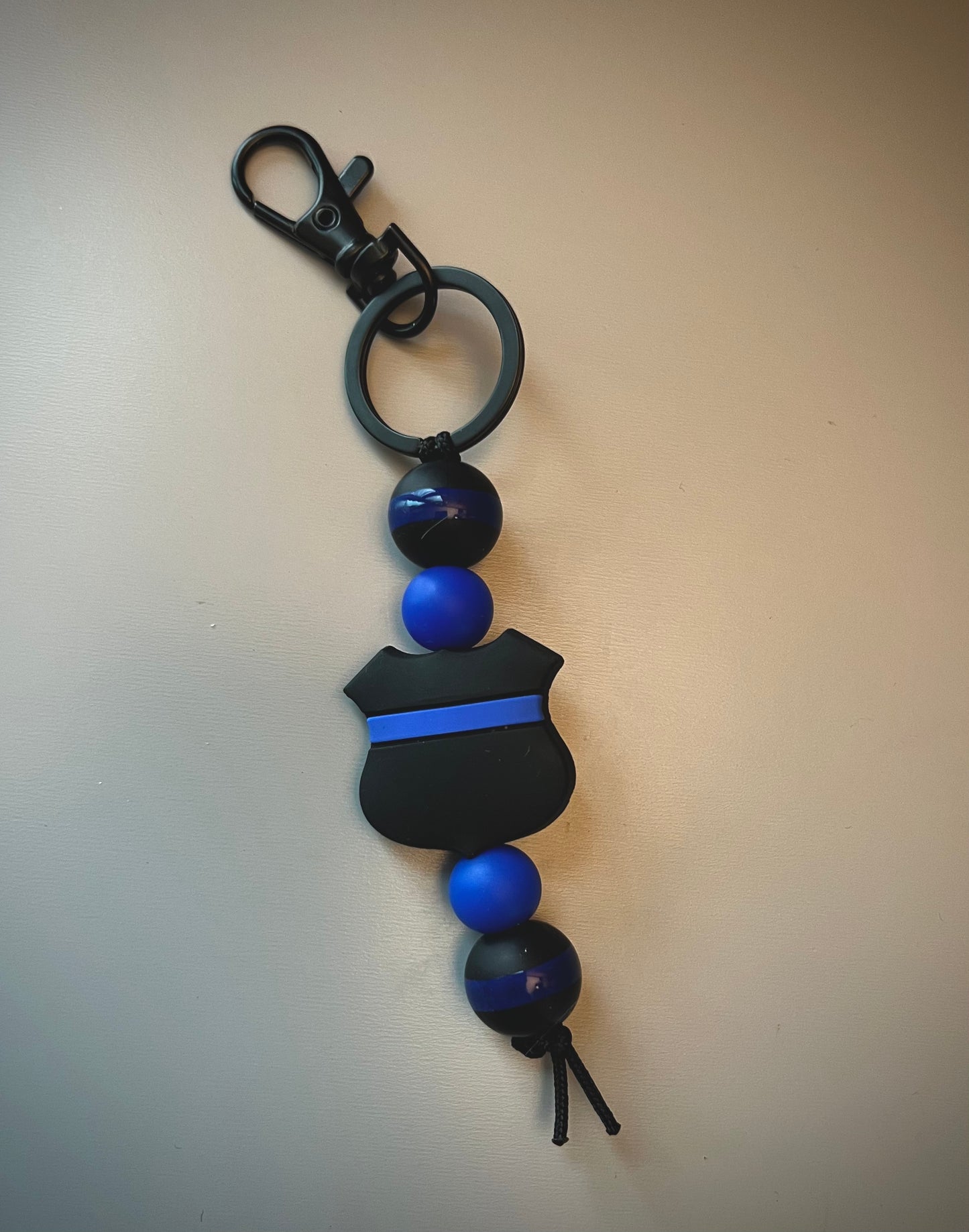 Blue Line Badge Straight Keychain