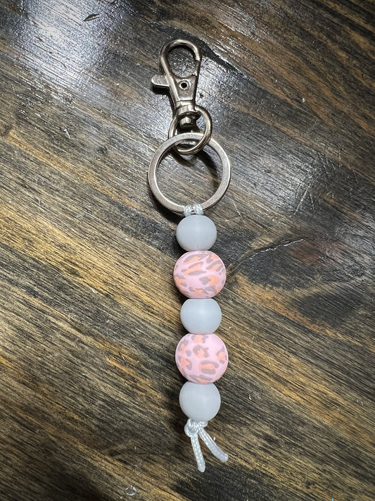 Blush Cheetah Keychain Dangle