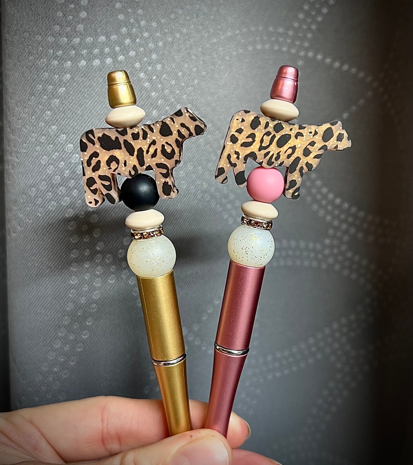 Glitter Cheetah Steer Pen