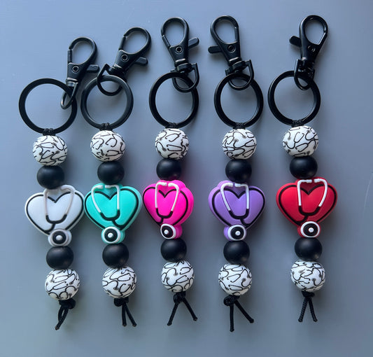 Stethoscope Heart Keychain