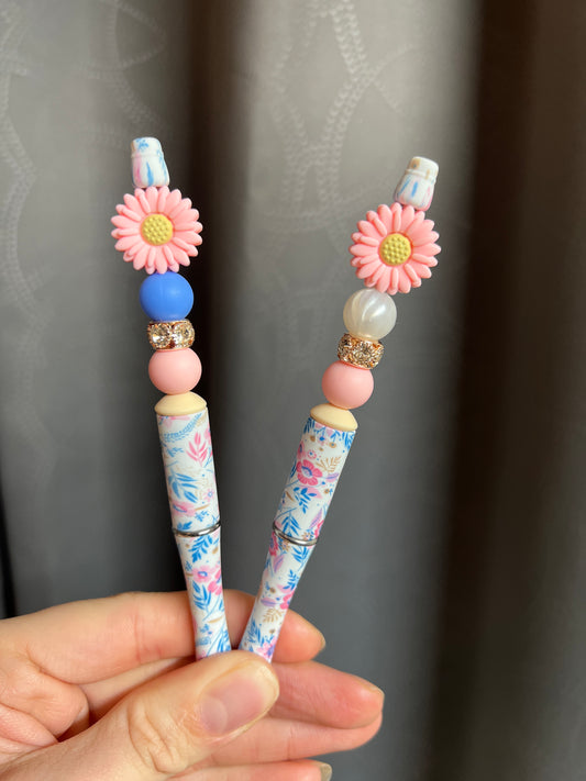 Pink/Blue Floral Pen