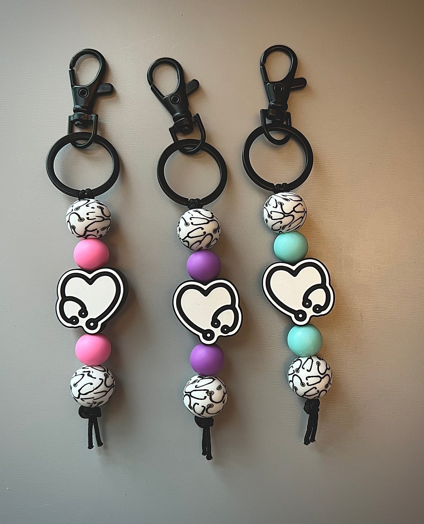 Heart Stethoscope Straight Keychain