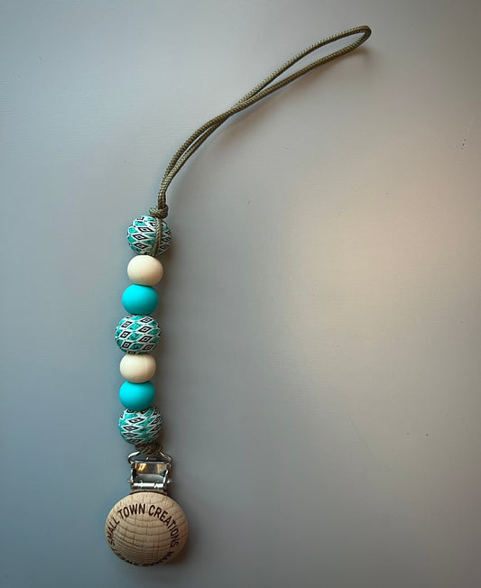 Turquoise Aztec Pacifier Holder