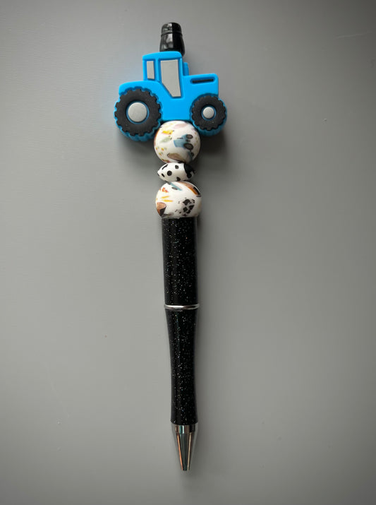Blue Tractor Farm Print Pen