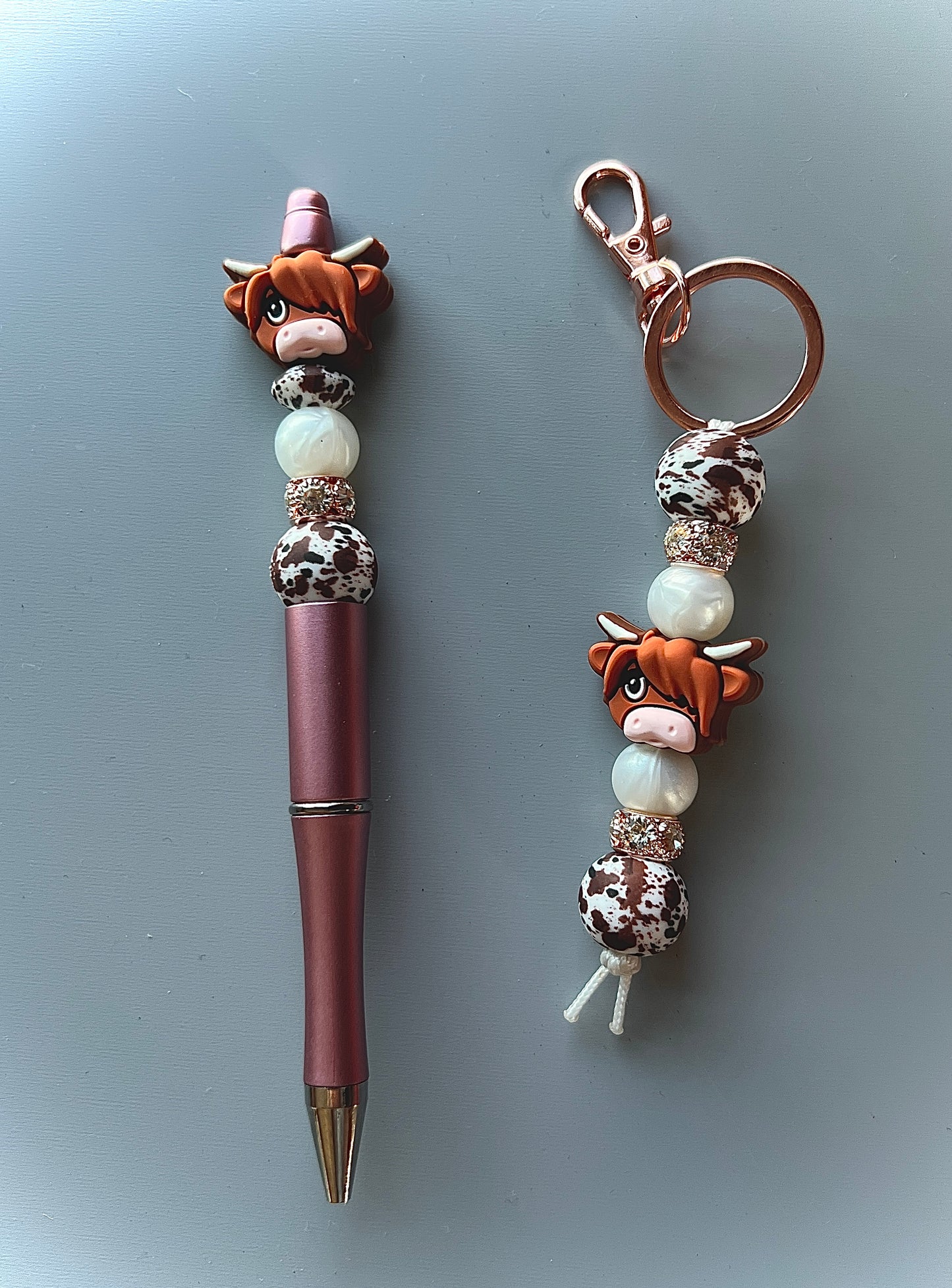 Rose Gold Highland Cow Set