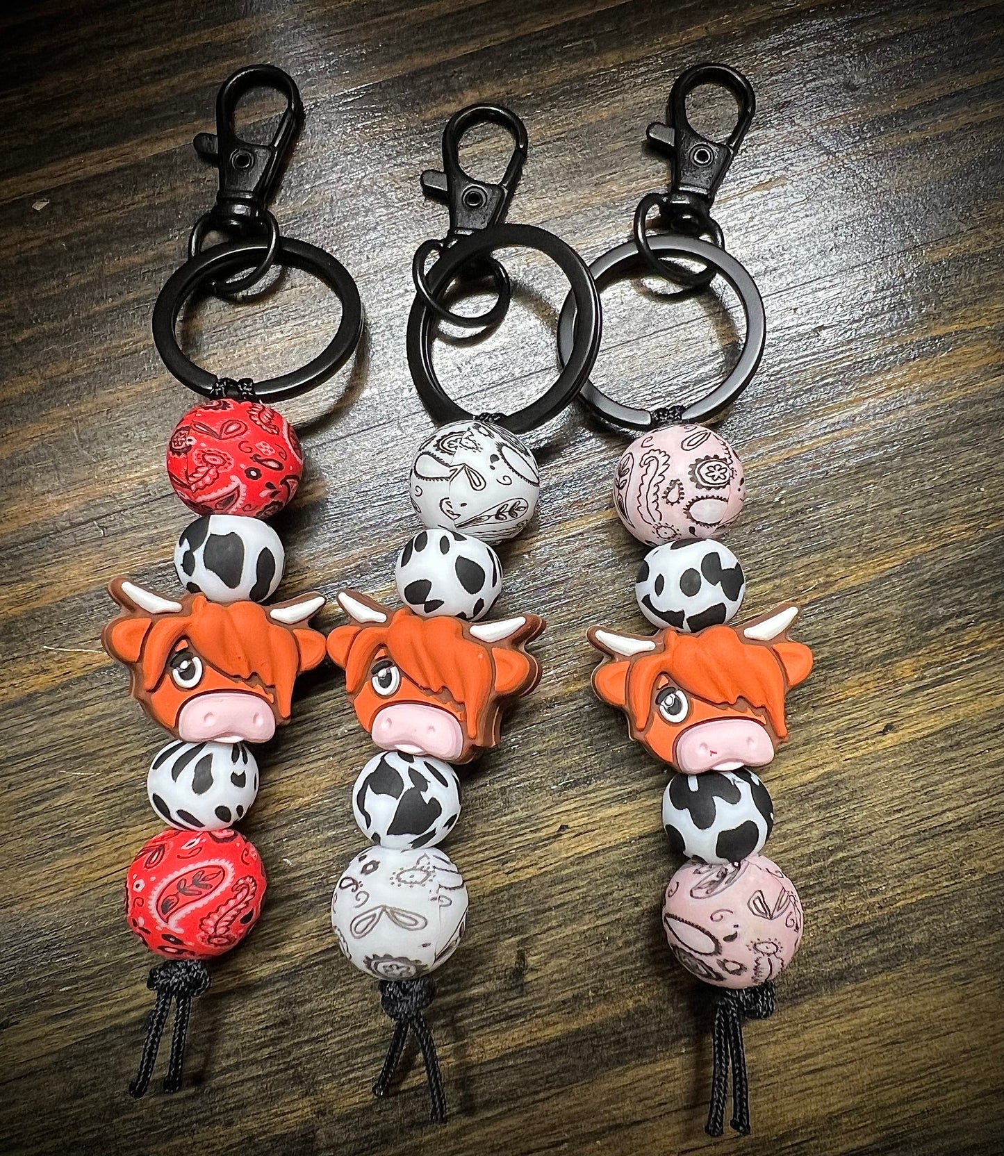 Highland Bandanna Bead Keychain