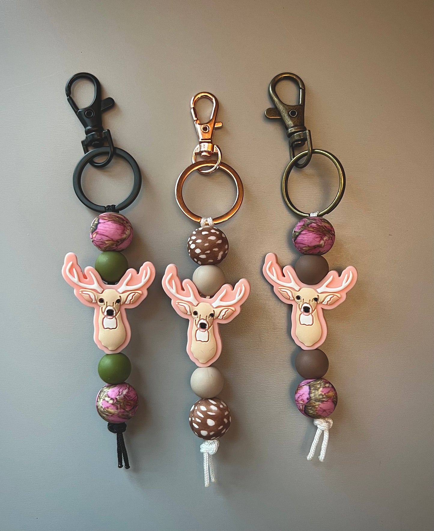 Pink Deer Straight Keychain