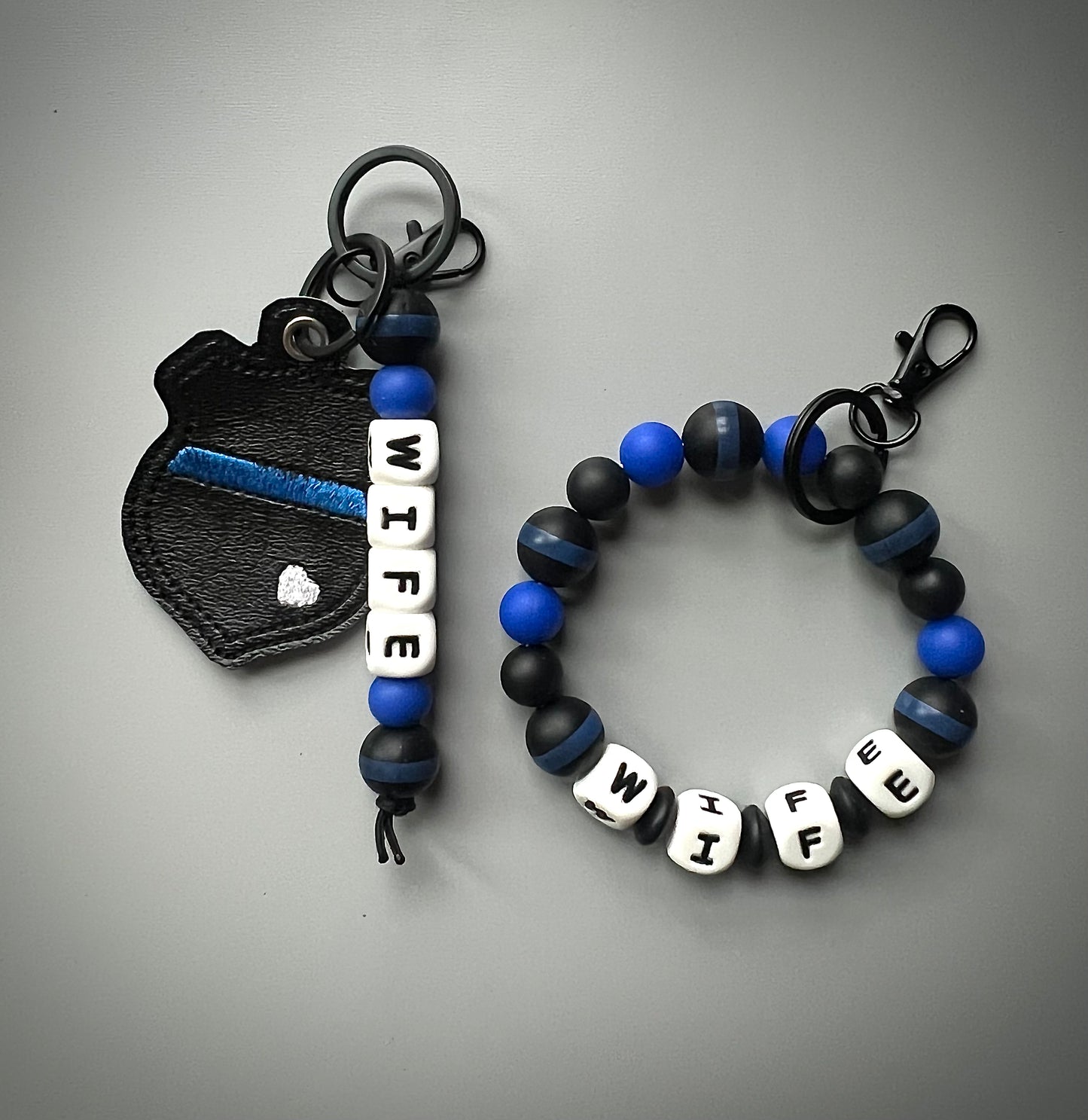 Thin Blue Line Wife Keychains