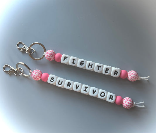 Breast Cancer Ribbon Keychain