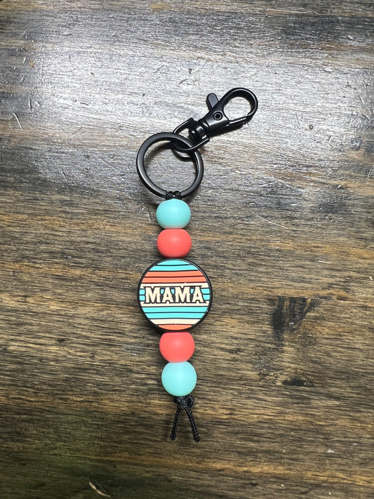 Neutral Serape Mama Keychain