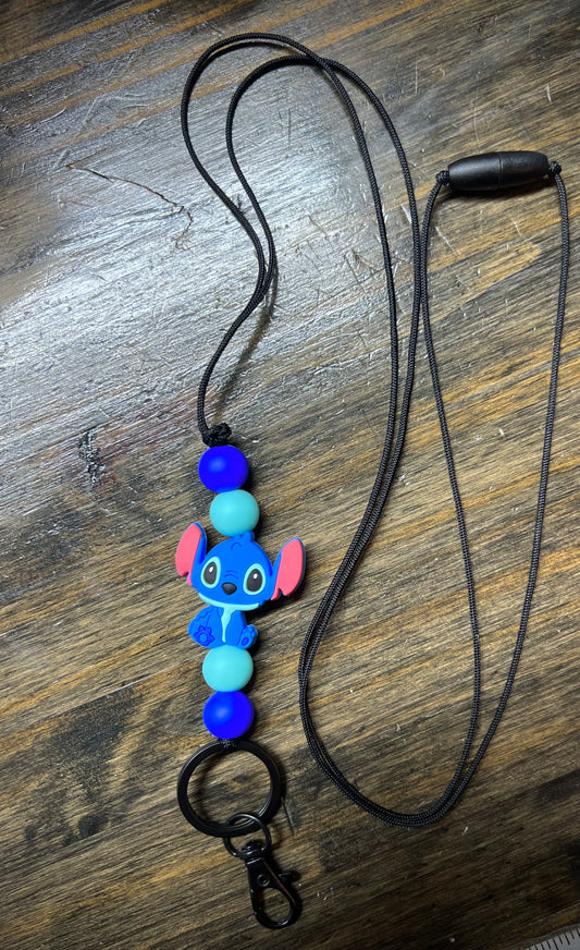 Blue Alien Lanyard