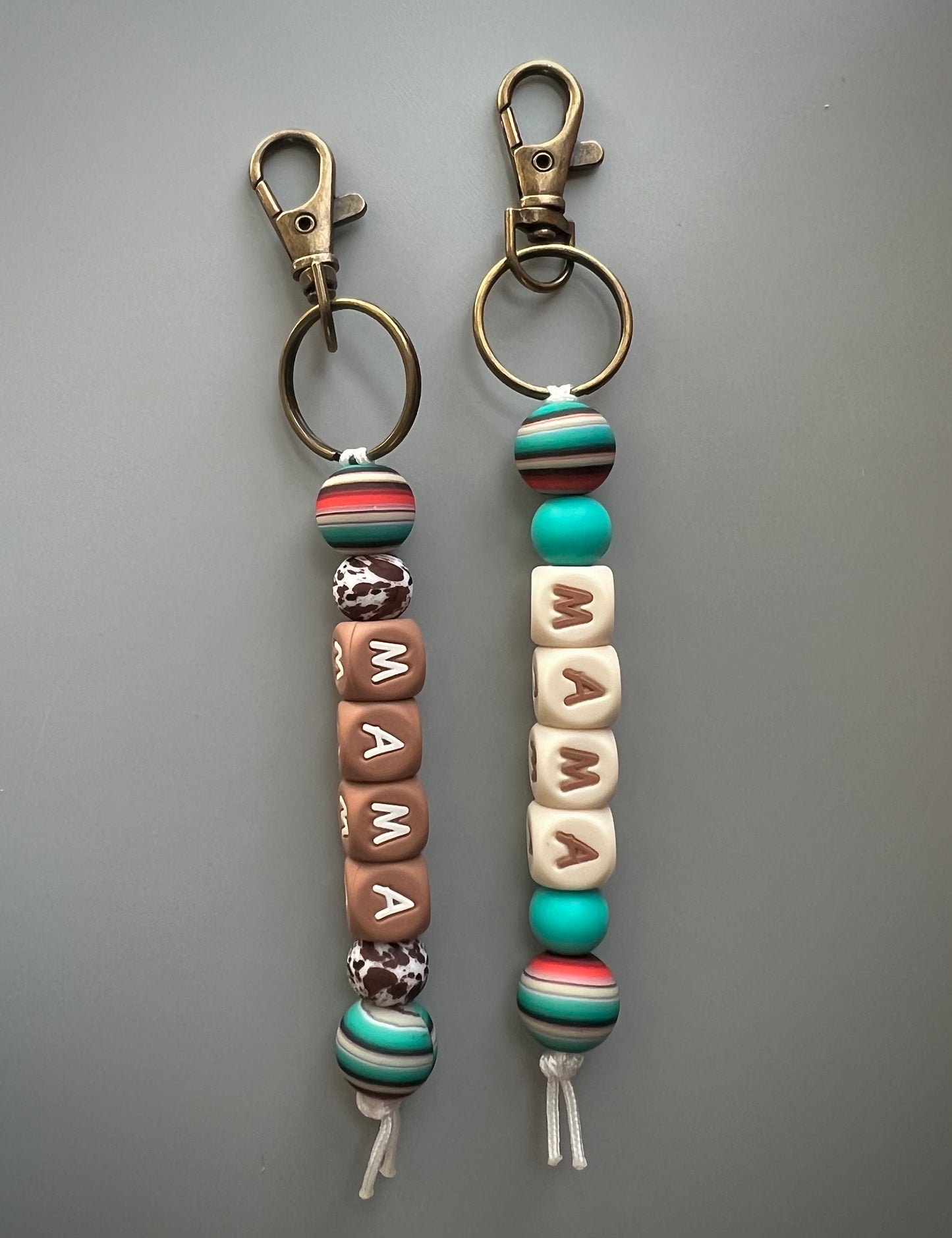 Neutral Serape Mama Keychain