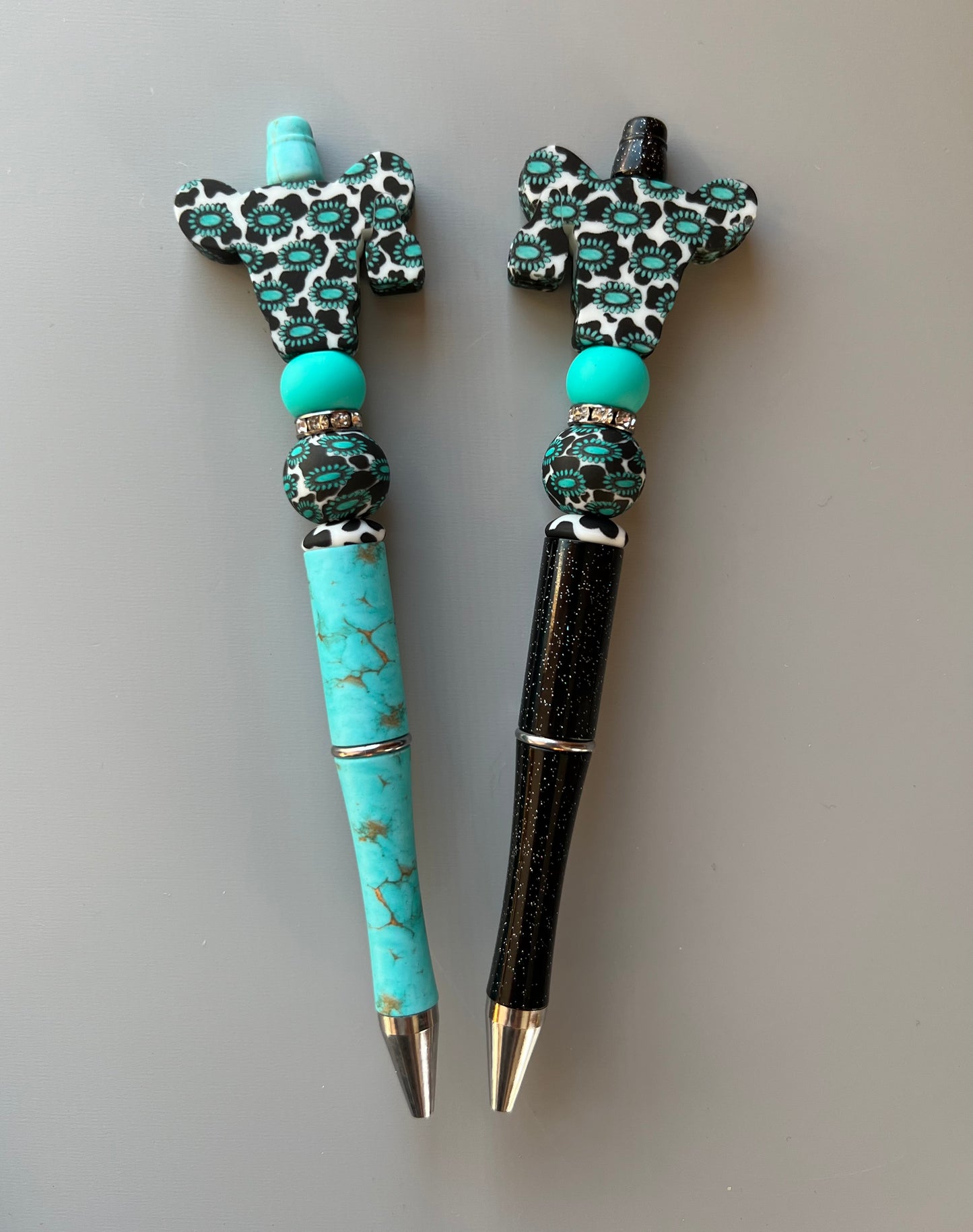 Turquoise Western Cow Head Pen